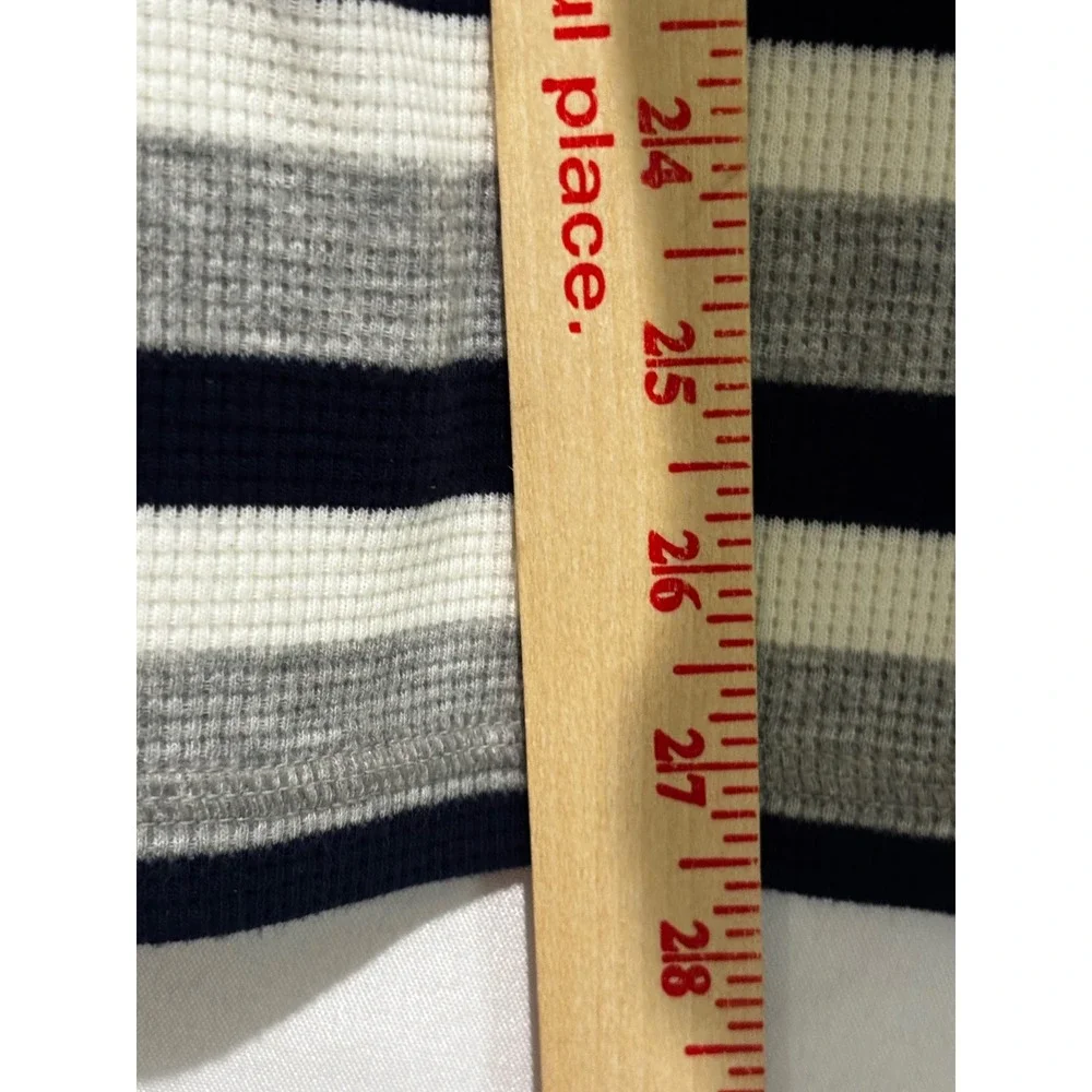 Polo Ralph Lauren Mens Thermal Shirt M Logo Striped Waffle Knit Henley Sleep Top